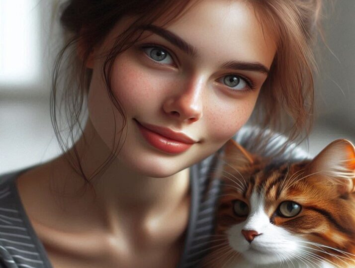 Image illustrant une comportementaliste ayant permis à un chat de mener une vie douce et heureuse